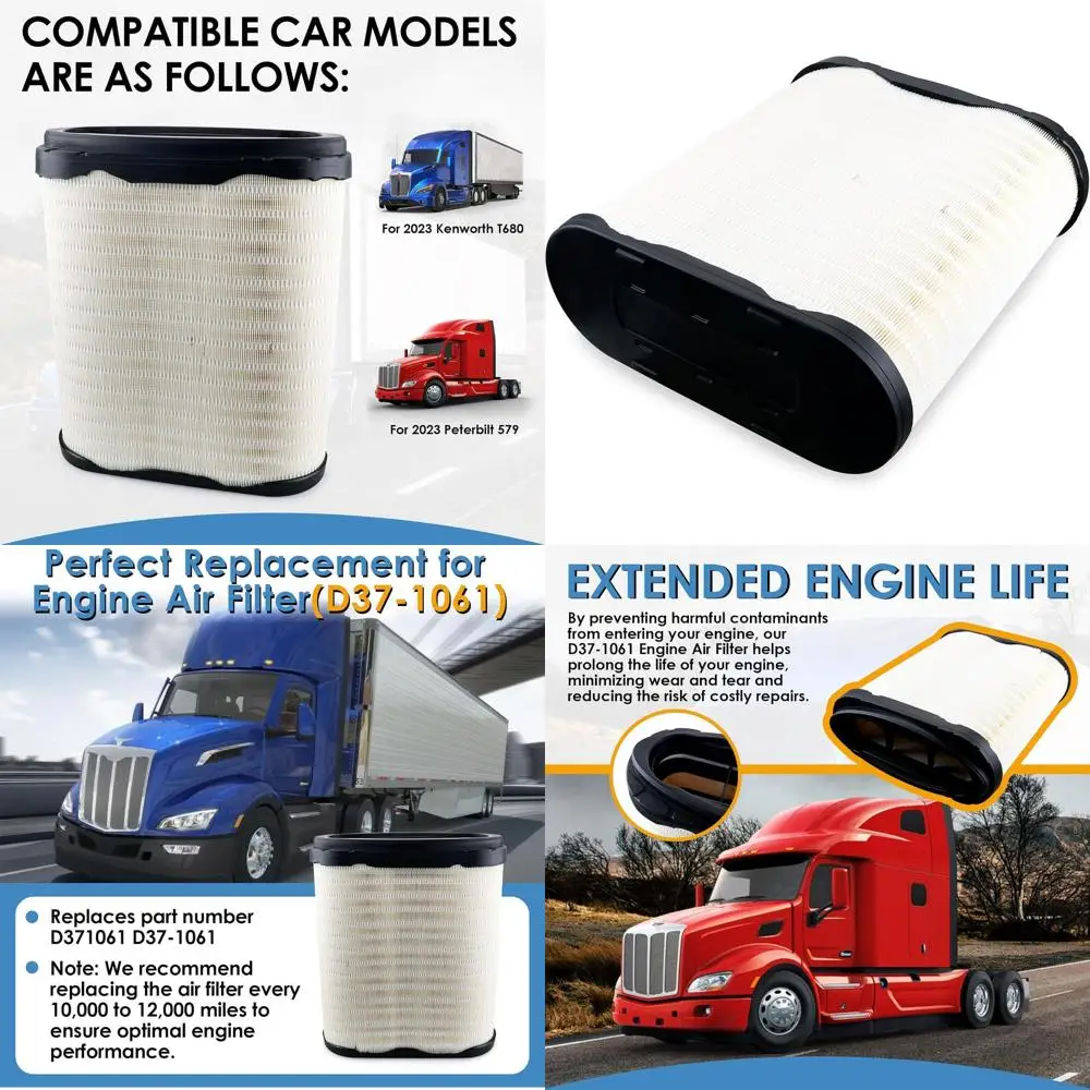 

Воздушный фильтр для грузовиков T680 и 579, D37-1061, фильтр двигателя