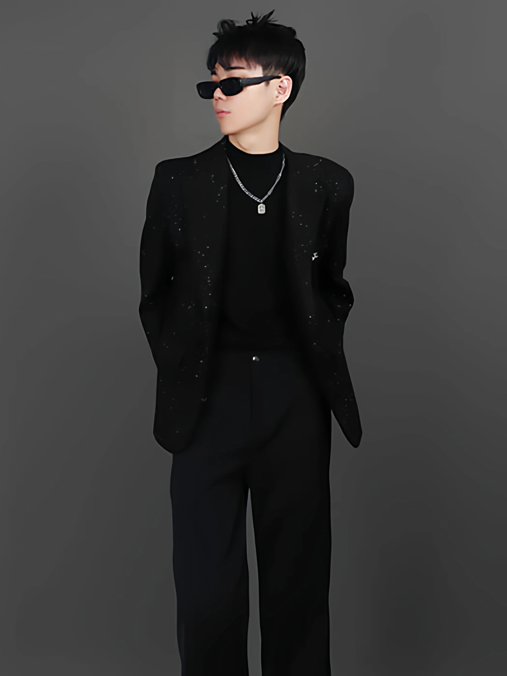 

Korean Sle oulder Padded Nightclub iny Sequins Men's Casual Suit Jaet Youth Trendy Long Sve Stand Fit