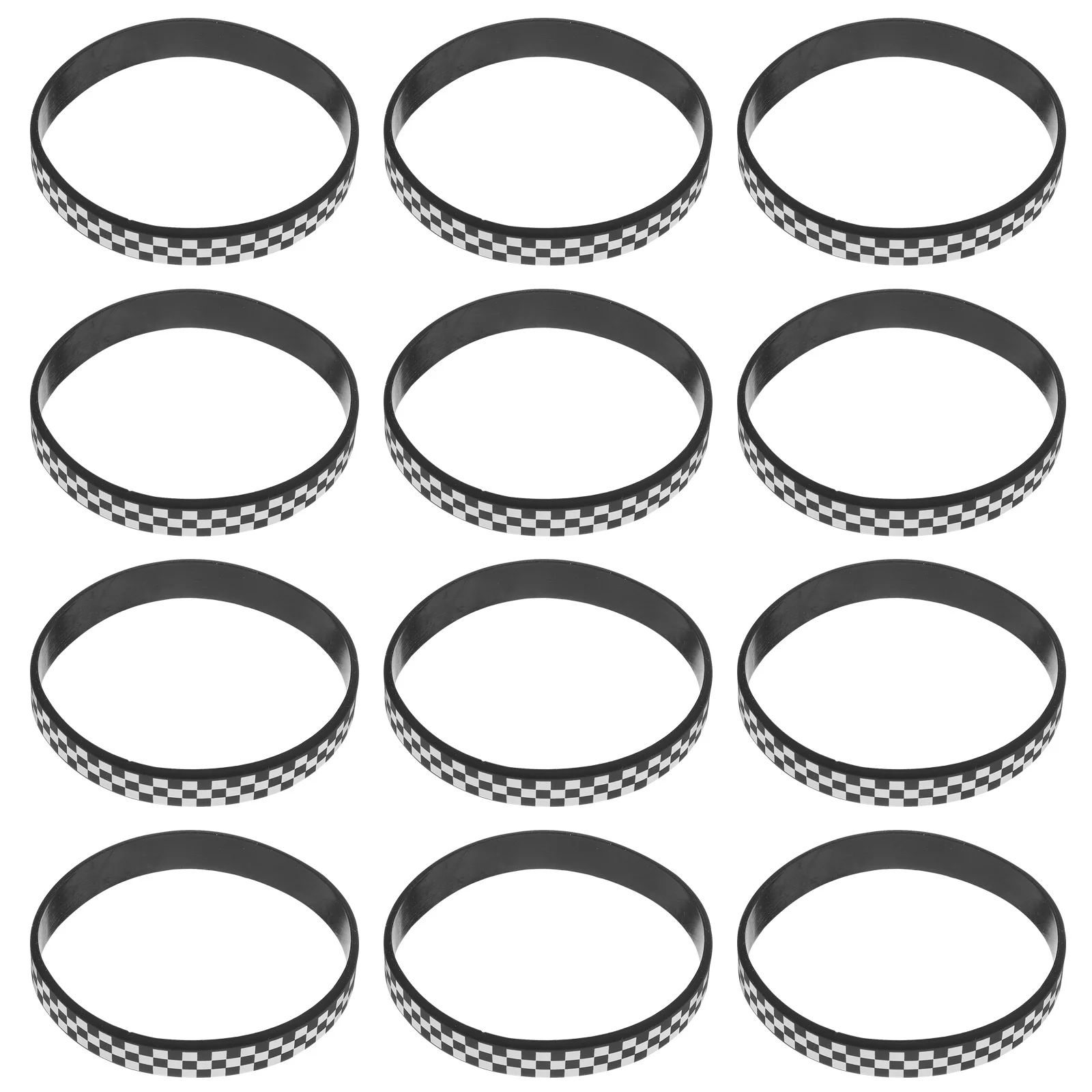 40 pçs pulseiras xadrez carro de corrida fontes festa superfície texturizada desgaste confortável para atividades dinâmicas pulseiras de borracha