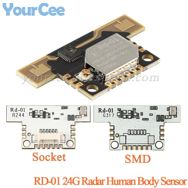 5 sztuk/1 sztuk RD-01 24G Radar czujnik ludzkiego ciała RD 01 Radar + BLE + Wifi bezprzewodowy RD01 moduł fali milimetrowej ISM SMD/gniazdo