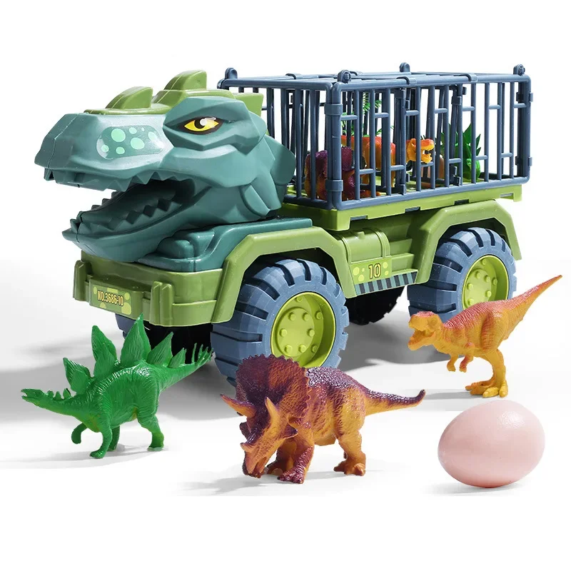 Dinosaurs Car Toy Transport Carrier Vehicle Indominus Rex Jurassic World Park Truck Model Game for Children Birthday Kids Gifts