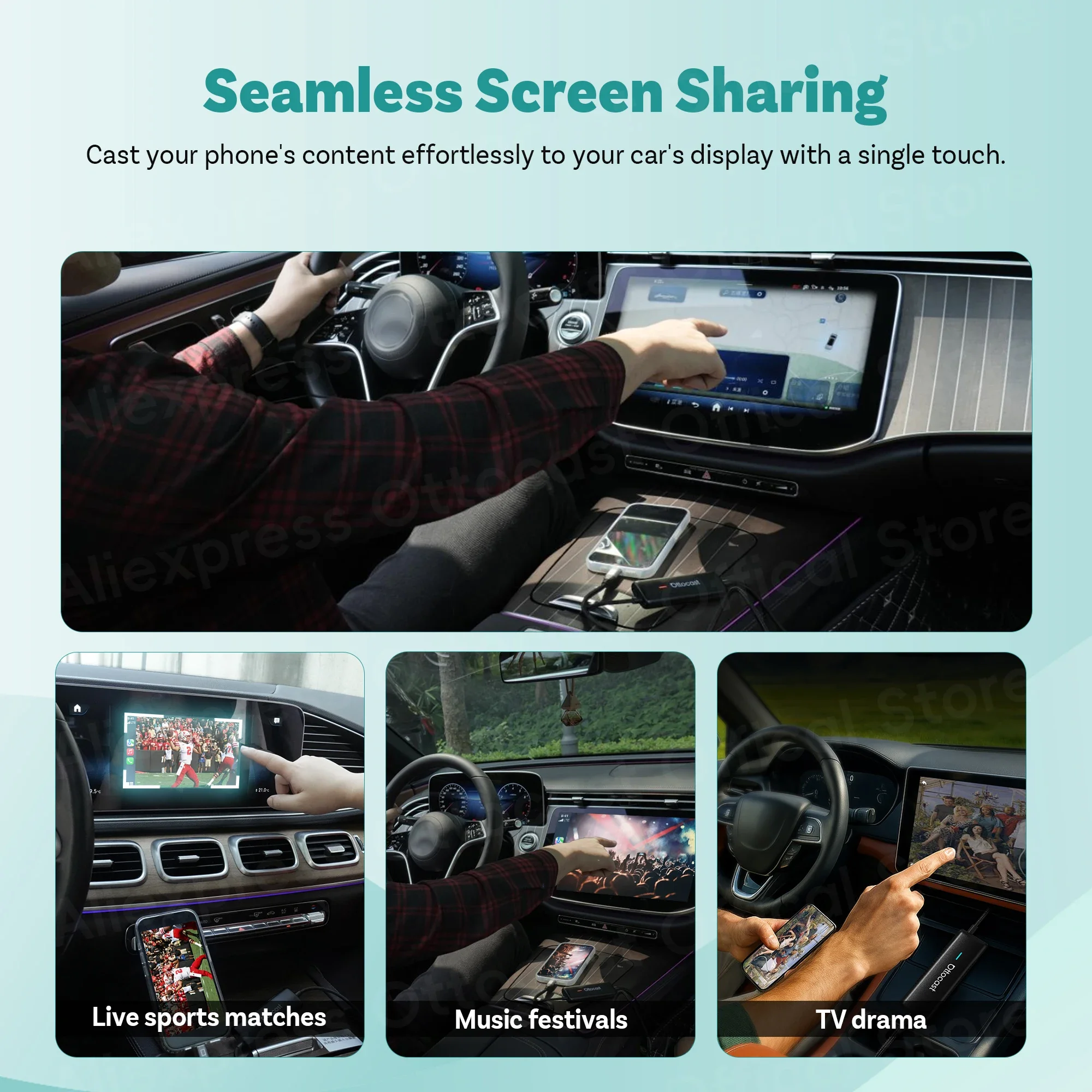 OTTOCAST Mirror Touch Wireless CarPlay New Car Accessories for iOS