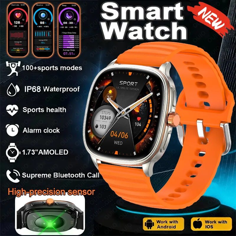 

Новые стильные умные часы с измерением пульса и уровня кислорода в крови, спортивными режимами, отслеживанием сна, голосовым помощником, музыкой, погодой, IP68, Bluetooth, функцией звонков.