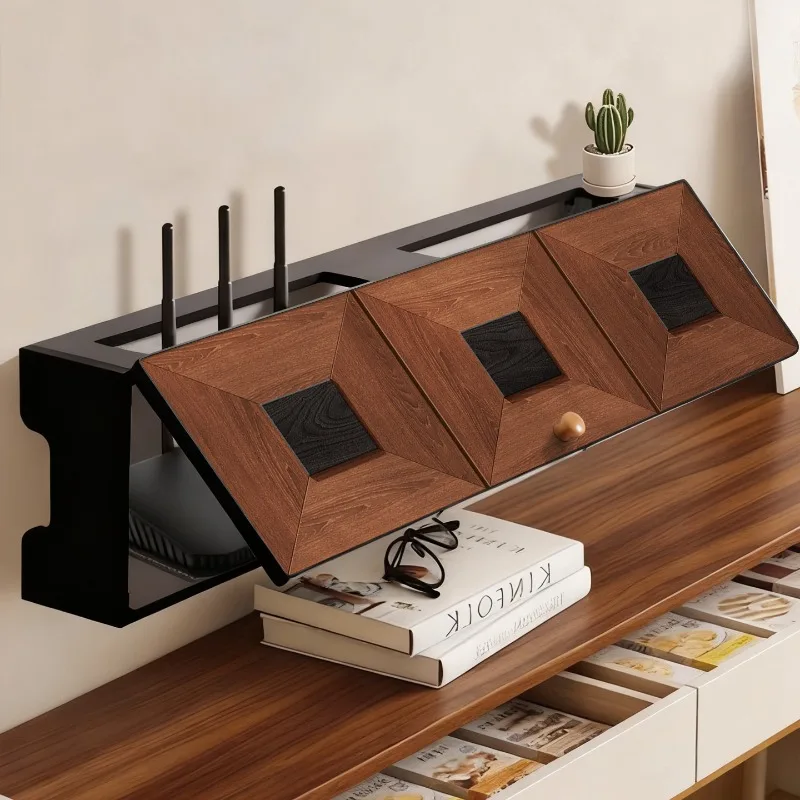 WiFi Router Organizer Box with Wall Mount,Multi-Purpose Cable Management Cabinet for ModemHome OfficeCord Hider,Ventilated Cover