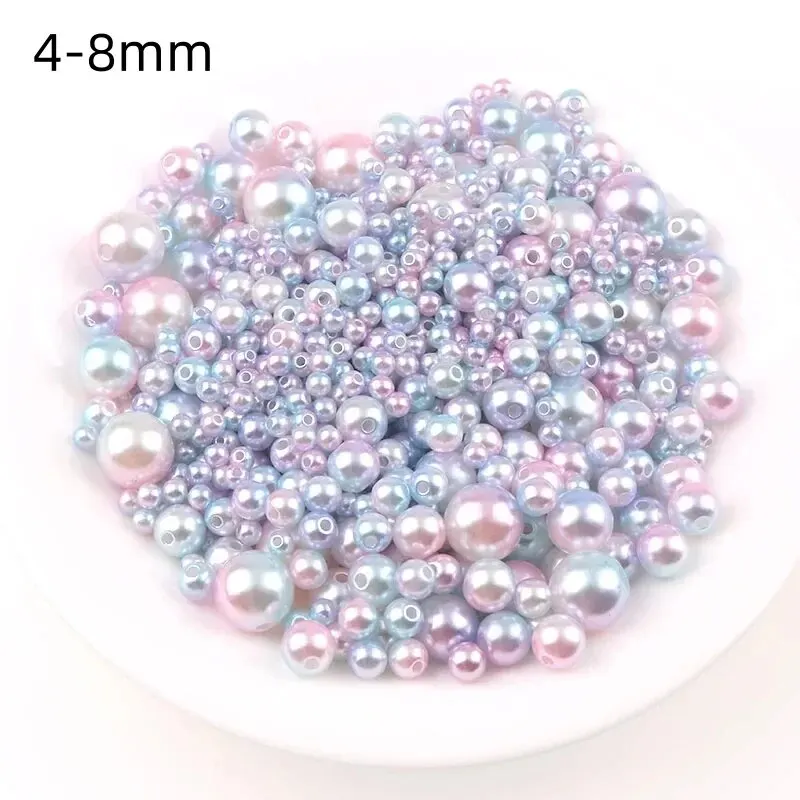 30g Mix Size Mermaid Color Acrylic Pearl Loose Spacer Beads For Jewelry Making DIY Necklace Bracelet Earrings Other Decors image 3