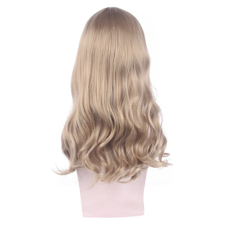 Parrucca da personaggio cosplay Bela/Beila di media lunghezza ondulata giallo brunastro stile corto e riccio