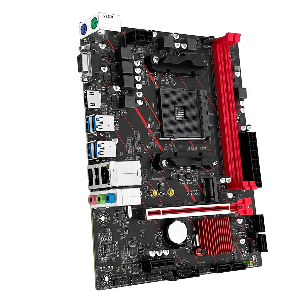 JGINYUE A520M اللوحة الأم وحدة المعالجة المركزية مجموعة AM4 Ryzen كيت مع معالج ثنائي القناة DDR4 3200MHz برودة دعم M.2 NVME 4 * SATA3.0 WIN11