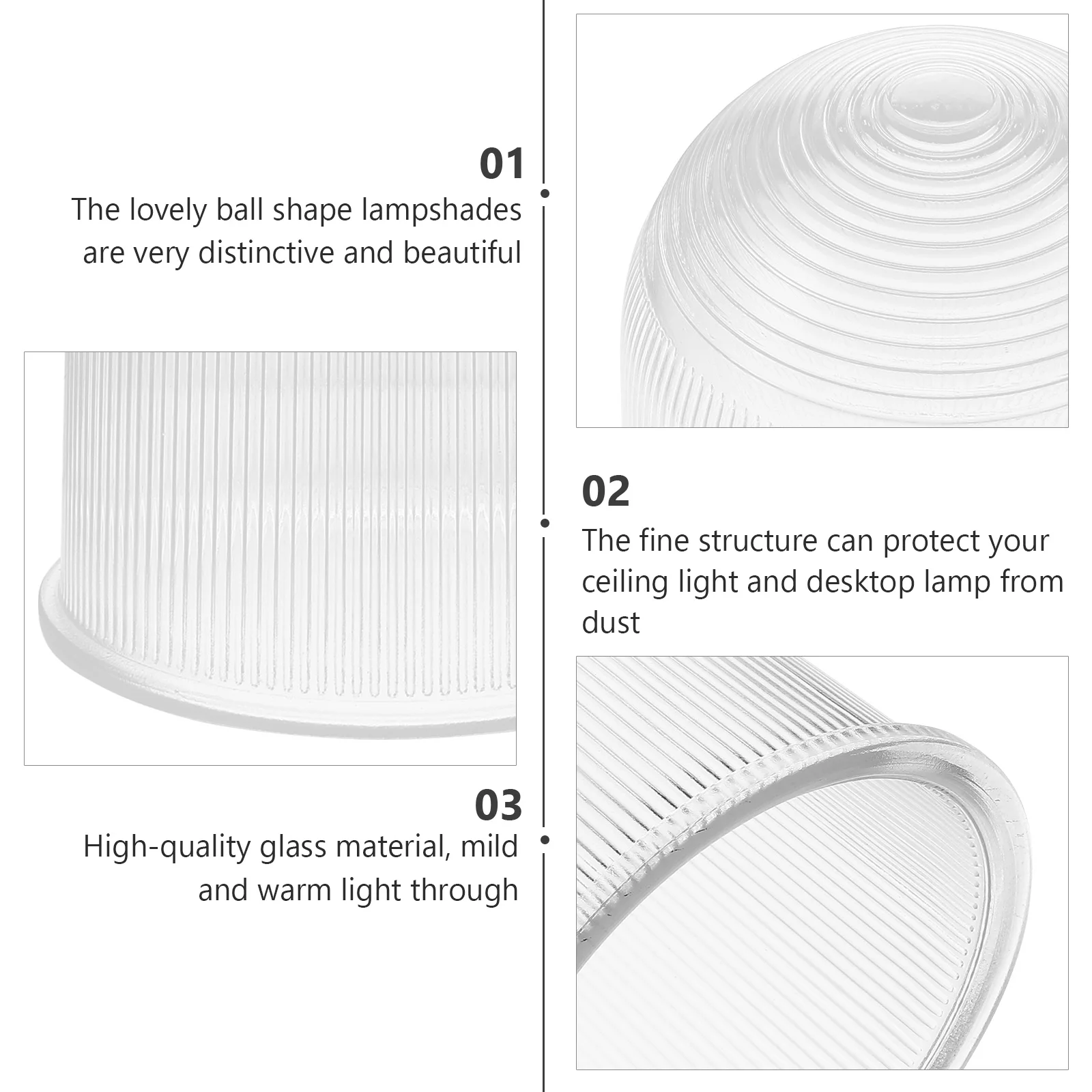 

1pc Round Ball Glass Lamp Shade Premium Practical Lampshade For Ceiling Light Chandelier Pendant Fixture Lighting Accessory
