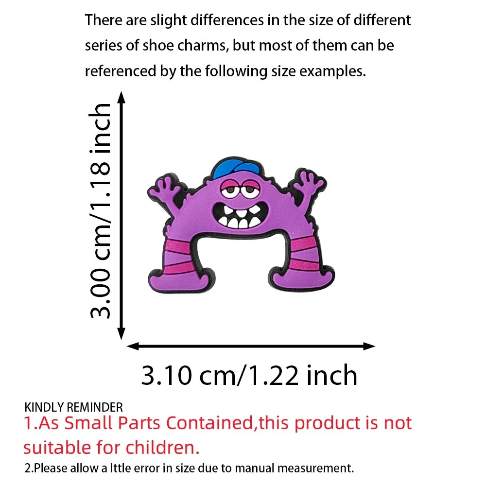 8-32pcs/set MINISO Monsters Cartoon Shoe Charms PVC DIY Decoration Sandal Shoes Accessories for Kids Gifts Fit Wristband