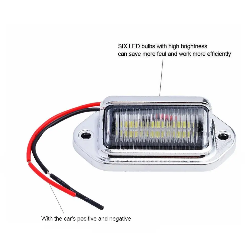 6 LEDs Auto-Kennzeichenbeleuchtung, helle Tag-Lampe für LKW, SUV, Wohnmobil, Anhänger, Van, 12 V, weiße Außen-Kennzeichenbeleuchtung, Kfz-Auto