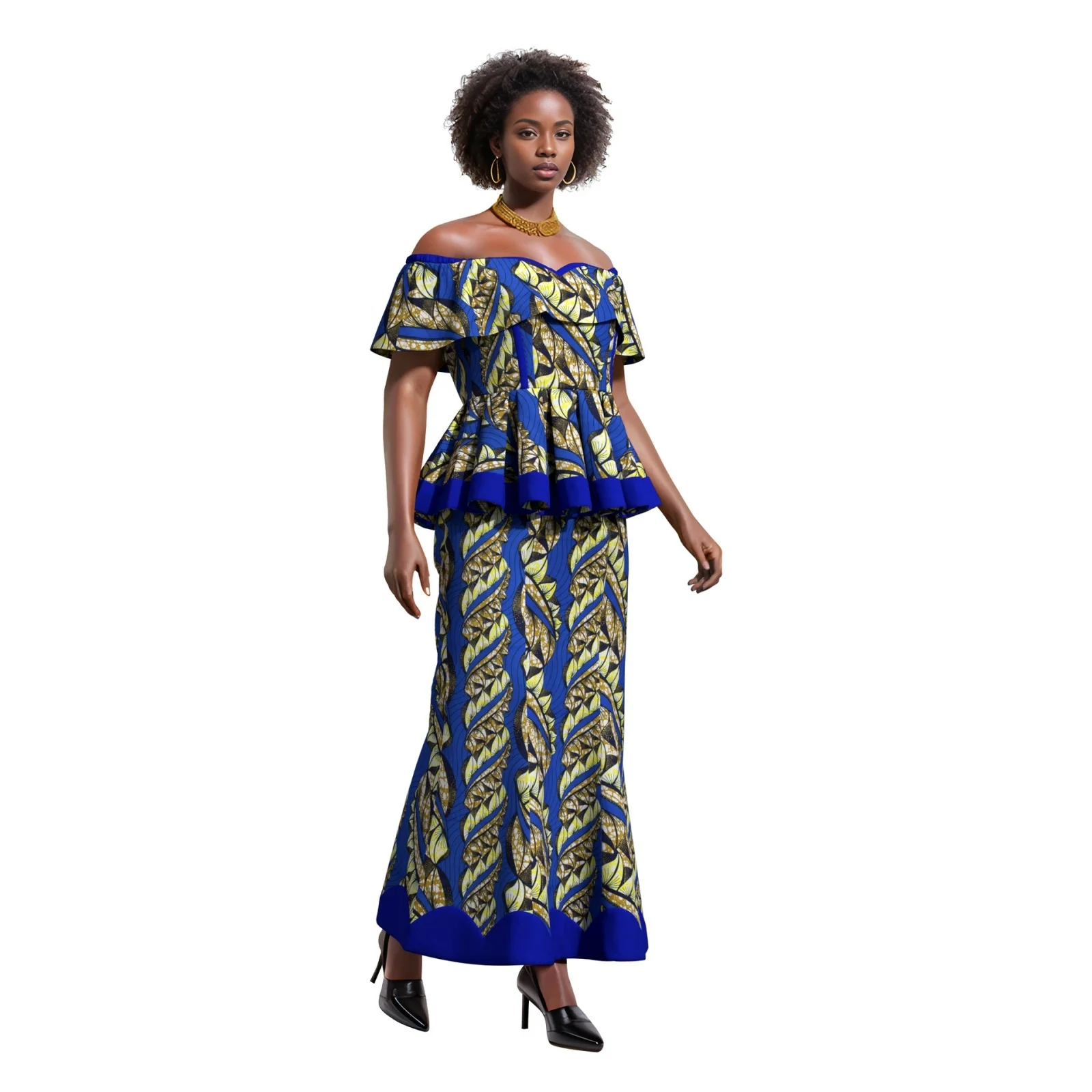 African Clothes for Women Top and High Waist Skirt Set Print Outfits Elegant Attire Dashiki Outfits Custom Party Clothing Cotton