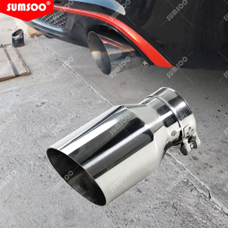 Universal Stainless Steel Exhaust Pipe, cauda Silenciador, Modificação Automóvel, Acessórios do carro, 1Pc