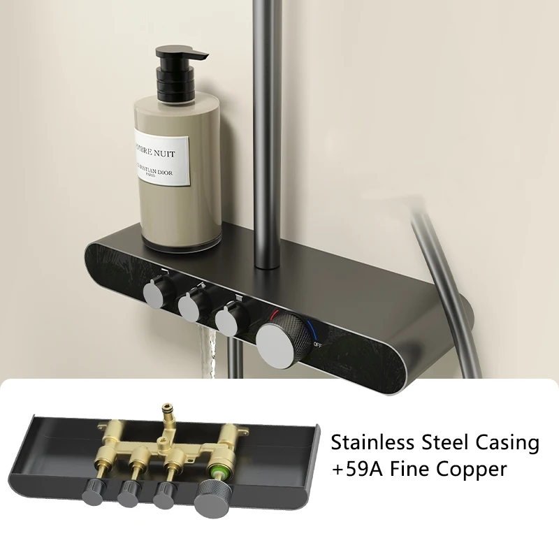 Low MOQ Customized  Surface Mounted  Three-function Shower Set  Shower Set Bathroom