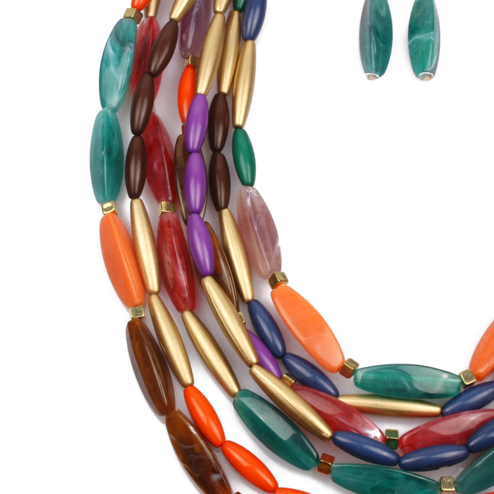 

Multilayer Colorful Beads Necklace Women Jewelry Strand Daily Wear Chic Premium Material Lasting Elegant Gift for Female