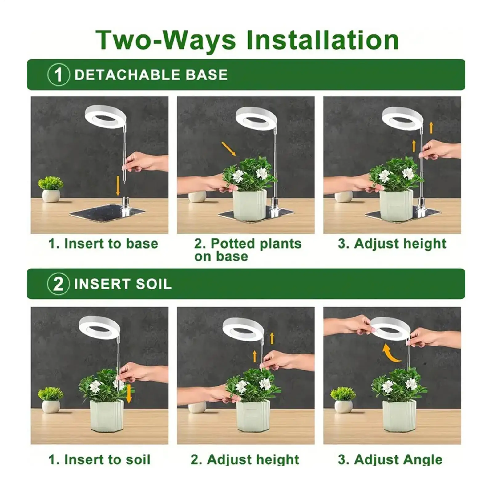 LED Grow Light Plant Grow Light LED Hydroponic Lamp With 3-Level Timing And 4-Level Dimmable For Flower Growth Gardening