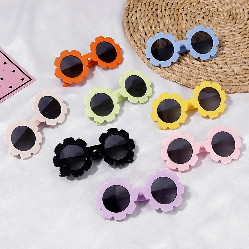 0-36 Months Baby Polarizrd Round Flower Sunglasses with Belt Flexible Durable TPEE Frame Mirrored UV400 TAC Lens Infant Eyewear