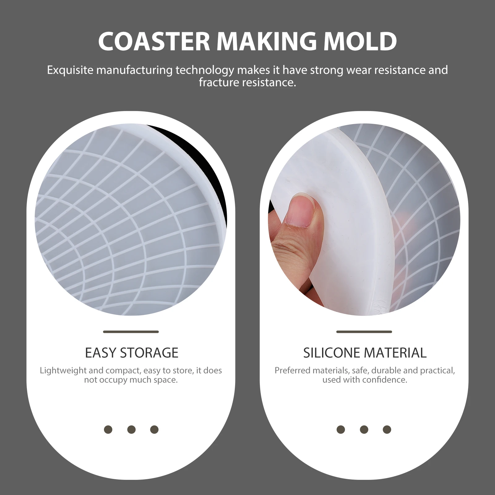 

2 Pcs Coaster Mold DIY Cup Mat Silicone Mold Molds Silicone Resin Craft Manual Art molds for Home Jewelry Accessories