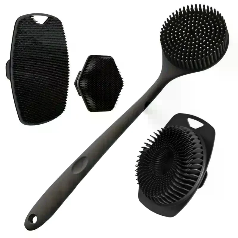 conjunto-de-4-escovas-de-banho-de-silicone-com-cabo-longo-para-corpo-e-rosto-massagem-esfoliante-suave-limpeza-profunda-com-cabo-antiderrapante