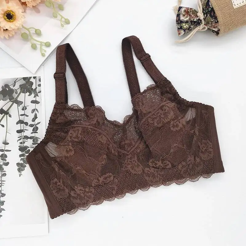 

Женский ультратонкий бюстгальтер с полной чашкой, черный Бралетт с чашкой B C D E F G H 34 36 38 40 42 44 48