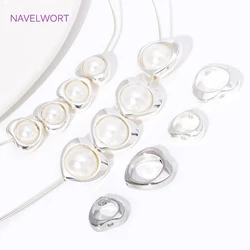 Rhodium Plated/Silver Heart Shape Frame Beads Spacer Connector Through Hole Bead Circle For Jewelry Making Supplies,DIY Findings