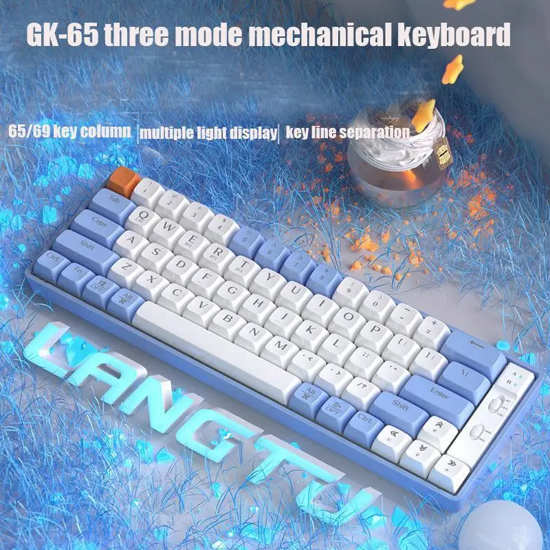 

65/69 Keys Wireless Bluetooth 2.4G Three-Mode Gaming Mechanical Keyboard Wired USB Link Computer Esports Office Typing Teclado