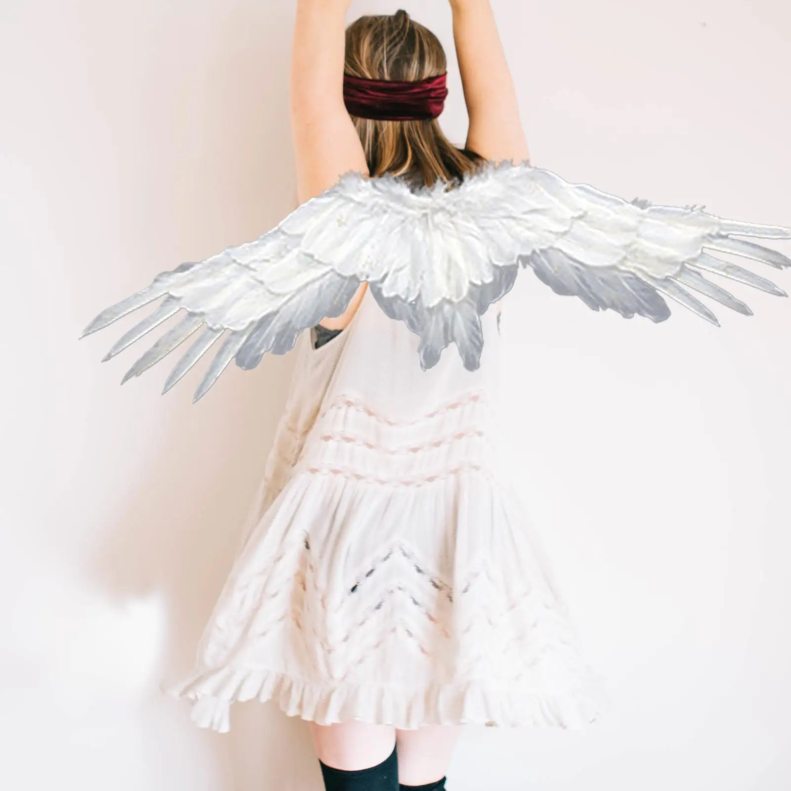 Accessoires de fête aile d'ange en plumes, robe fantaisie de mariage, décoration d'anniversaire, accessoires de Cosplay, aménagement de scène de spectacle pour enfants en bas âge