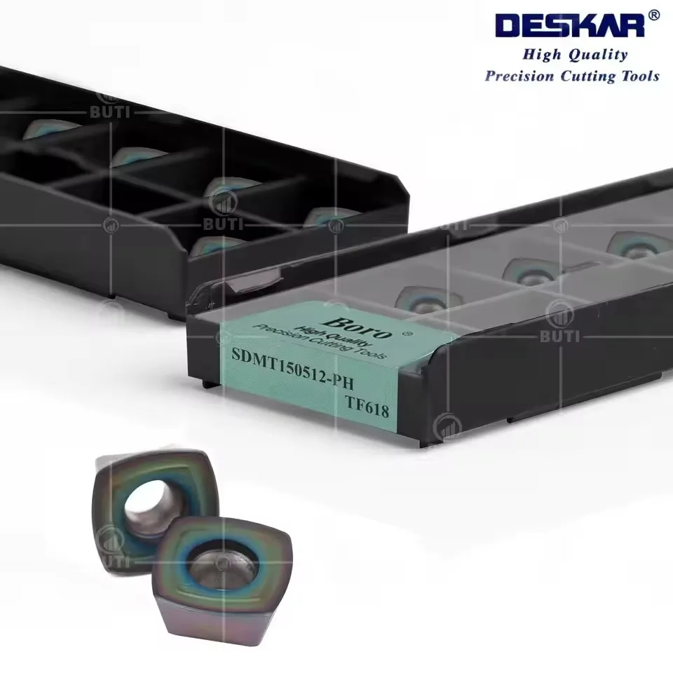 DESKAR 100% оригинальный токарный станок с ЧПУ SDMT120512-PH SDMT150512-PH TF618, пластины, режущие лезвия, резак из закаленной стали с числовым управлением DESKAR 100% оригинальный токарный станок с ЧПУ SDMT120512-PH SDMT150512-PH TF618, пластины, режущие лезвия, резак из закаленной стали с числовым управлением