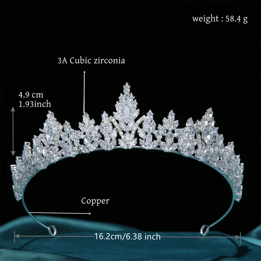 Luxury Bridal Crowns Tiaras For Wedding Headpiece Zircon CZ Princess Crowns For Brides Women Diadem Party Hair Jewelry Headdress