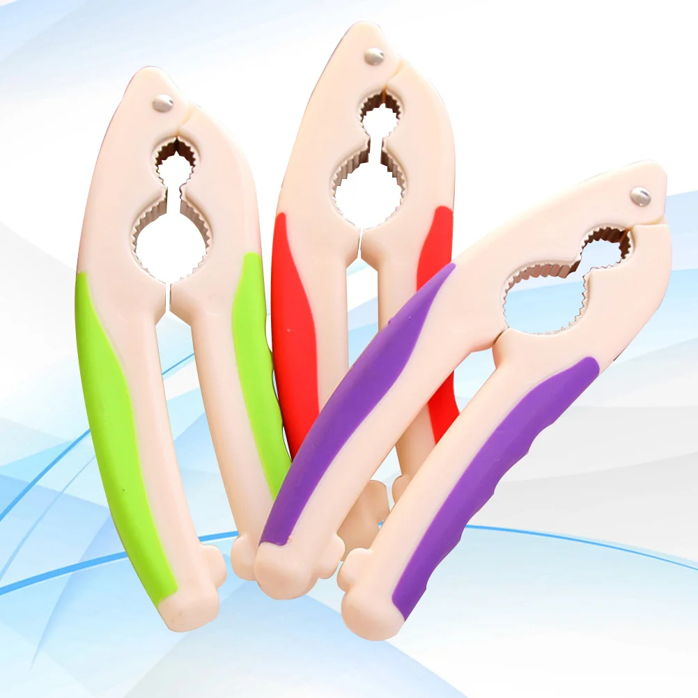 

Nut Cracker Heavy Duty Zinc Alloy Shell Opener with Dual-Size for Nuts Seafood Non-Slip Soft-Grip Handle Random Color