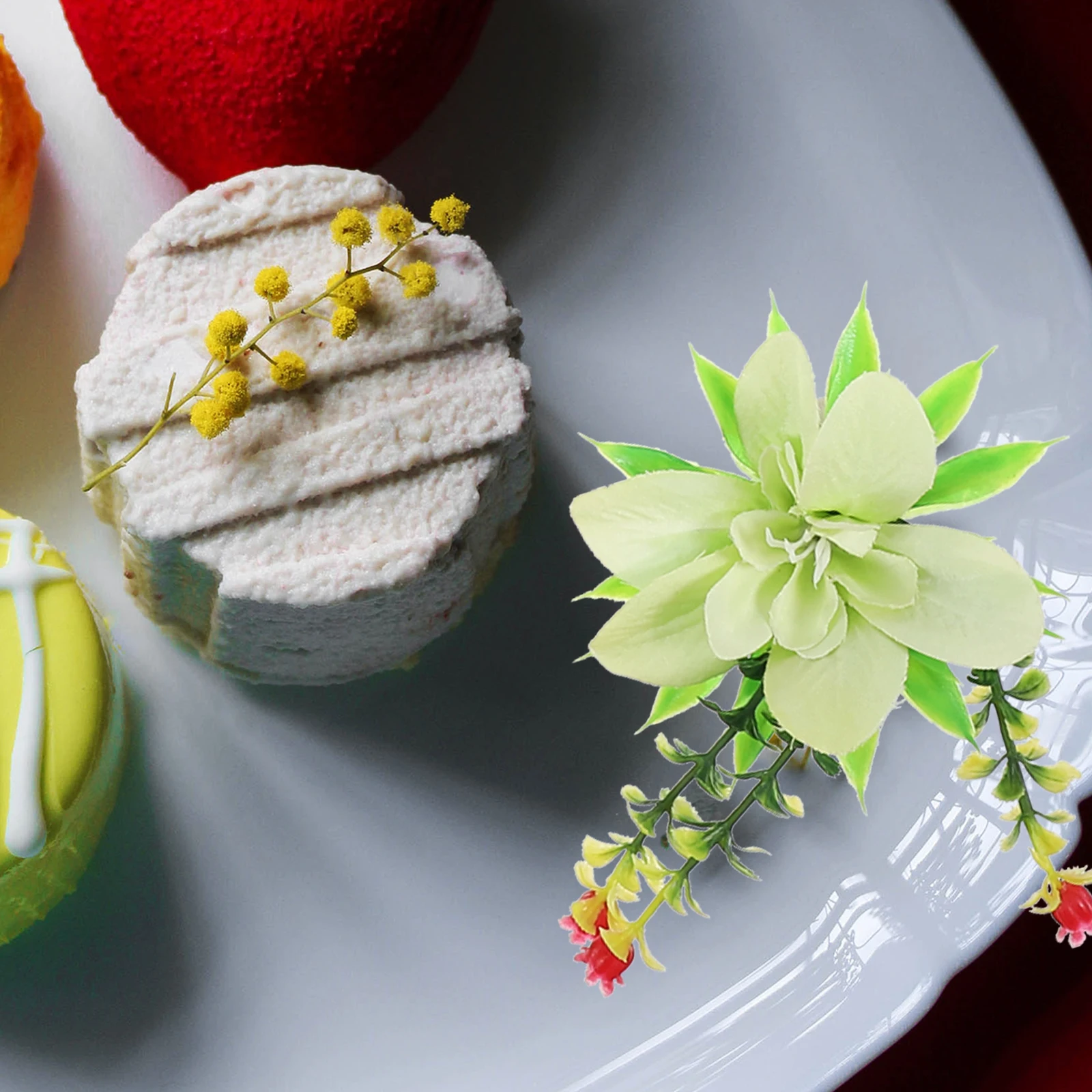 

10pcs Sushi Dish Flower Ornaments Pvc Artificial Flower Plants For Sushi Plate Decor Sashimi Plate Decorations Hotel Restaurant