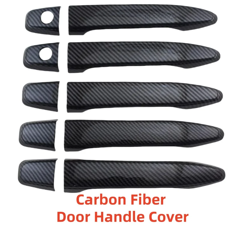 

For Toyota Land Cruiser Prado FJ120 4000 2700 2003-2009 ABS Plastic Carbon Car Accessorie Door Handle Covers Trim Paste Style