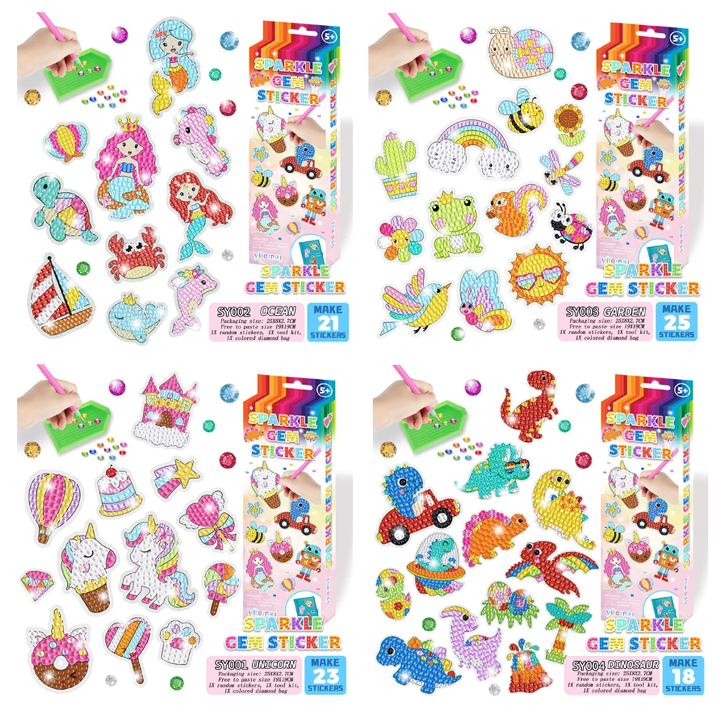 Diamond Stickers DIY Handmade Diamond Paintings - Unicorn - Mermaid - Animals - Crafted Toys - Gifts for Girls