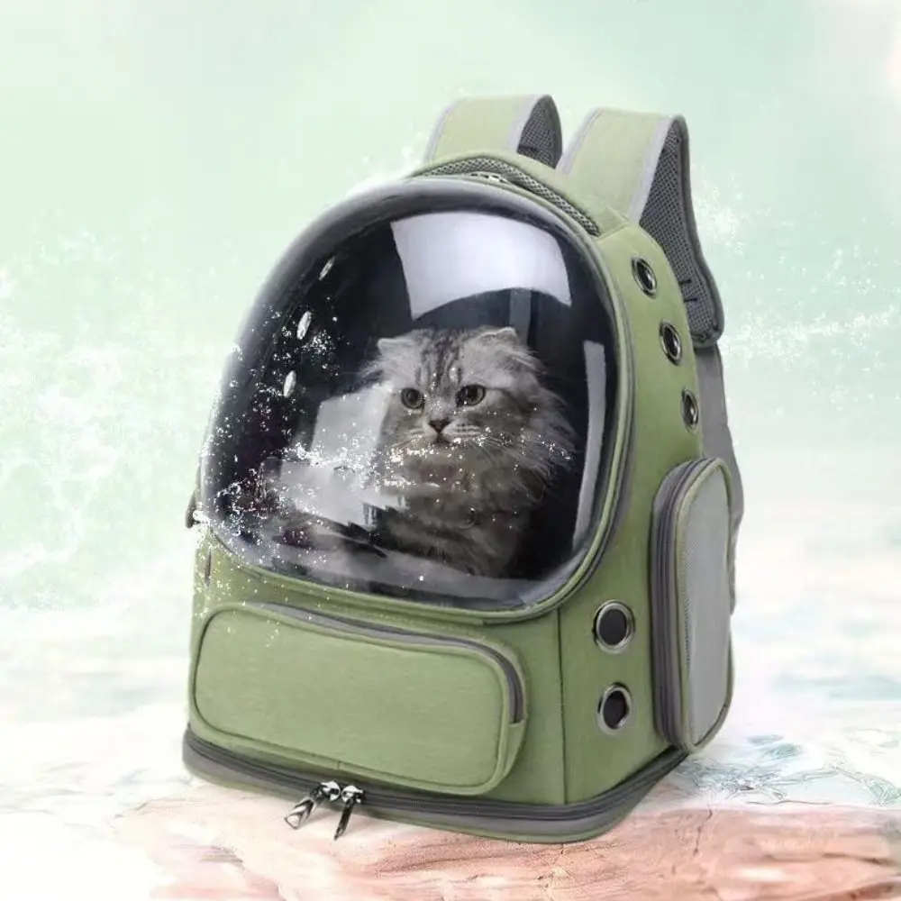 Práctica mochila transparente para transportar mascotas, cápsula espacial transpirable, bolso de hombro para mascotas, bolsa de viaje ventilada para mascotas, viaje en avión