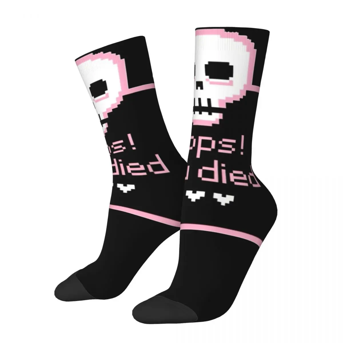 You Died Socks Autumn Goth Oops Stockings Funny Unisex Men Soft Breathable Socks Printed Outdoor Anti Skid Socks