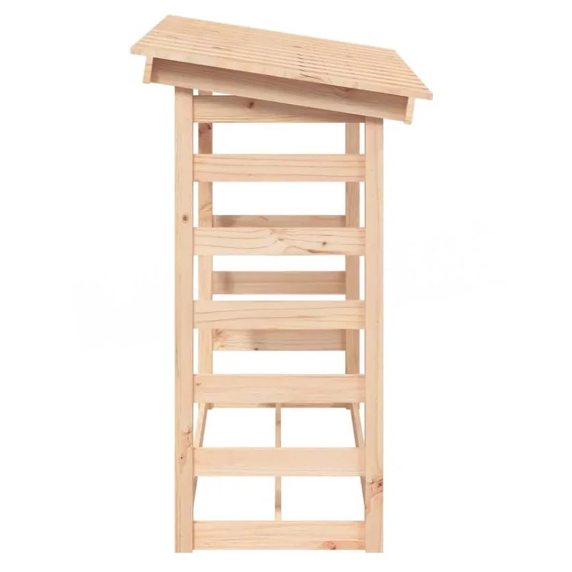 Solid Pine Wood Firewood Log Rack Indoor/Outdoor Indoor Wood Stand Set Ventilation Metal Log Store Holder Storage Shelf Carrier
