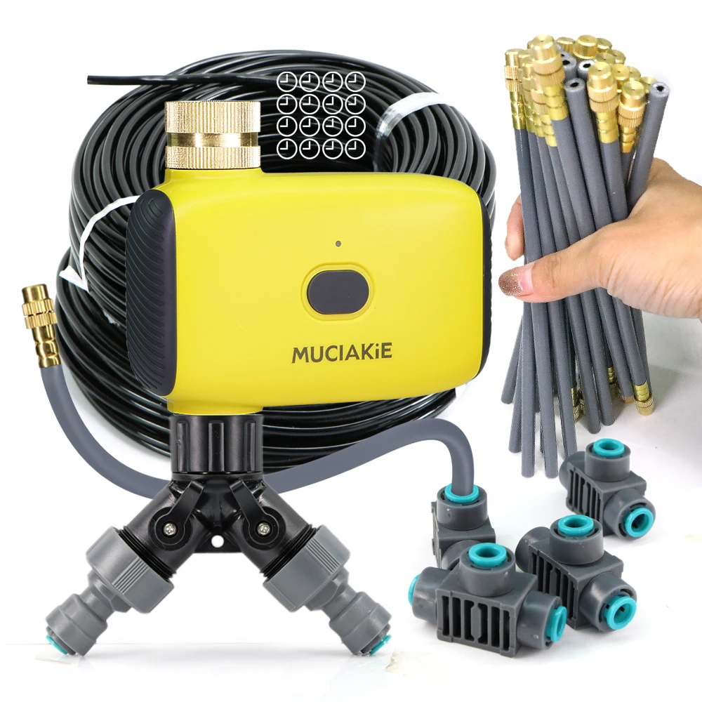 

Однозонный садовый таймер Bluetooth, быстрое подключение, гибкая гибкая латунная распылительная насадка, комплект системы автоматического орошения и охлаждения