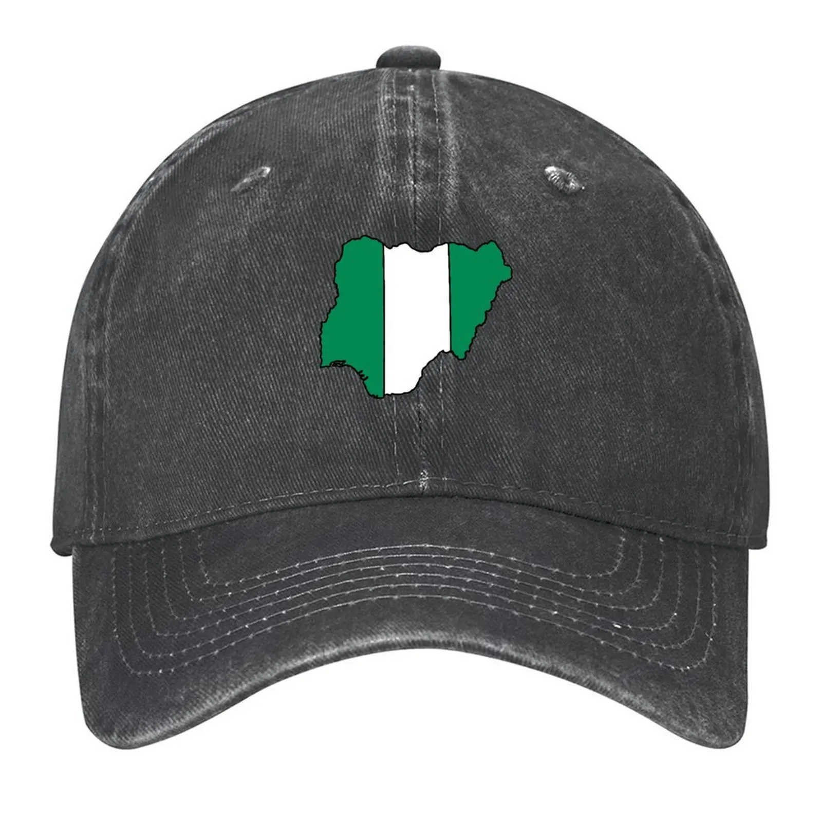 

Nigeria country shape flag Baseball Cap Sun Cap custom caps funny hat Golf Cap Mens Tennis Women's