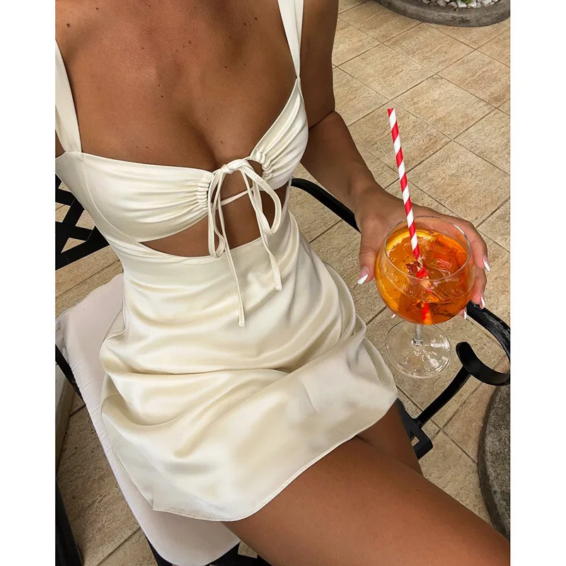 PuTao Sexy Short Mini Prom Dress Suspender Sleeveless Lace Up Cocktail Evening Dresses Summer Casual Streetwear Party Gown