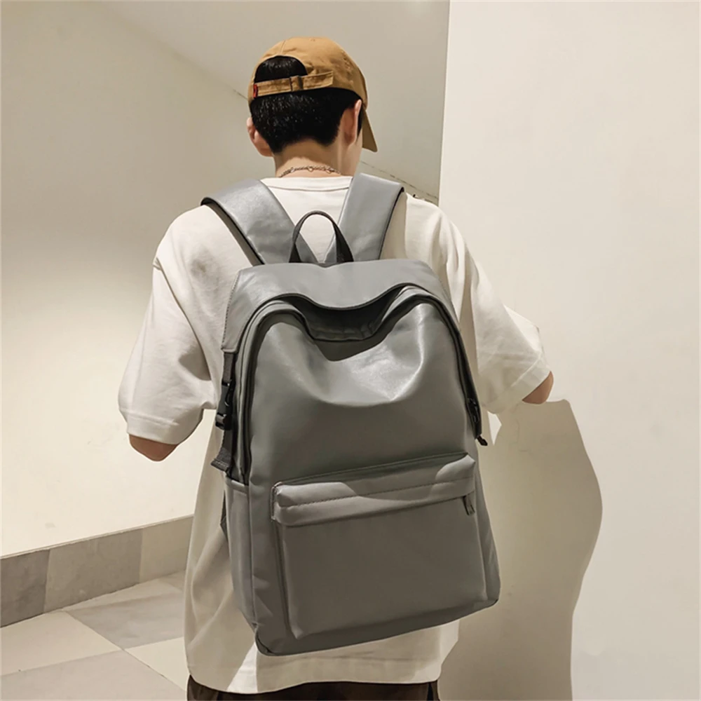 Luxury Designer Solid Color Ladies Backpack Large Capacity High Quality Leather Student Bag Fashion New Anti-theft Backpack Sac