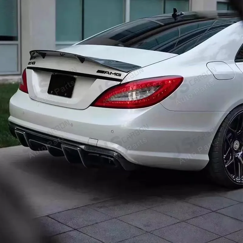 For Mercedes CLS-Class W218 cls350 2012-2017 R Style Carbon Fiber Rear Lip Diffuser Back Bumper Spoiler Small Deflector body kit