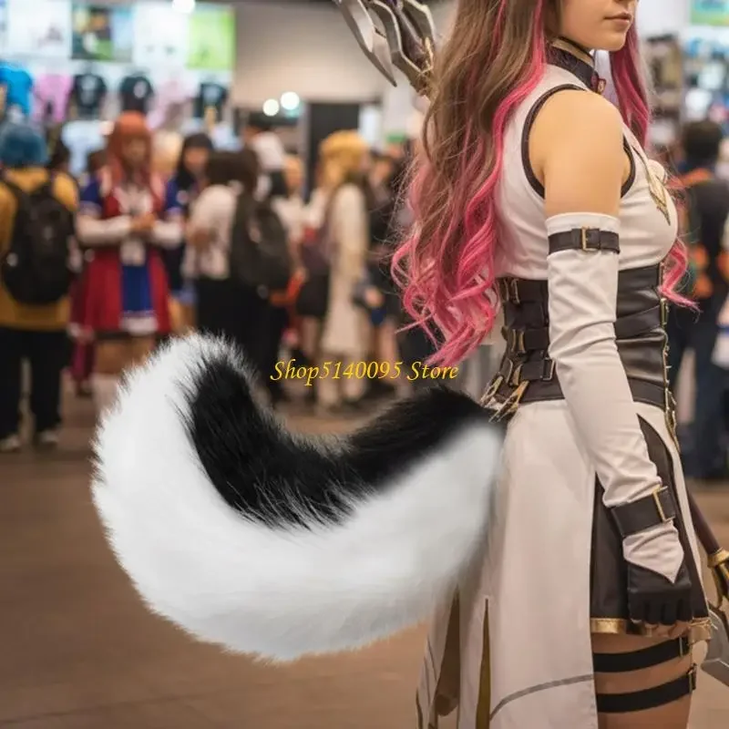 إكسسوار لعب الأدوار من DXAE ذيل قطيفة يسلط الضوء على مشبك آمن للتثبيت السريع للبشرة الناعمة والنسيج الآمن