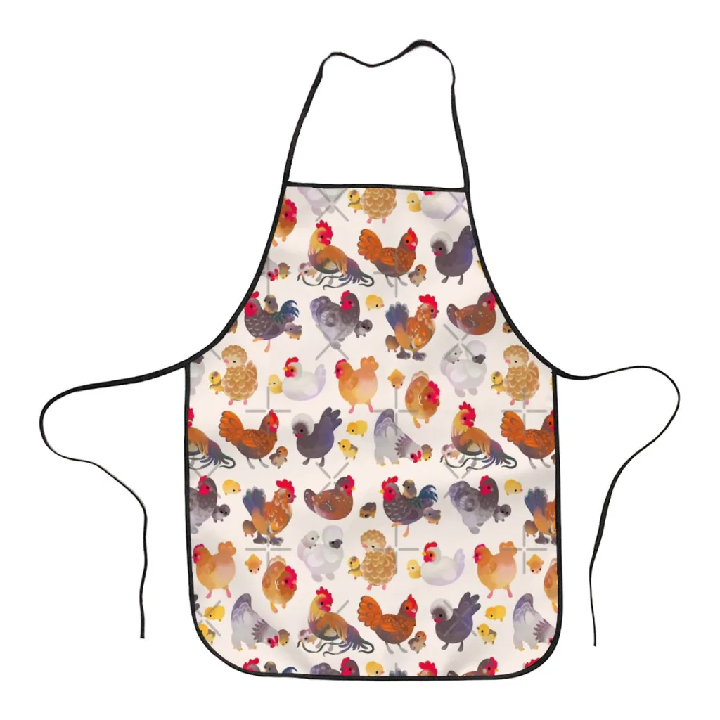 

Chicken and Chick - pastel Kitchen Women Apron Household Cleaning Composite Pinafore Salon Home Cooking Baking Adult