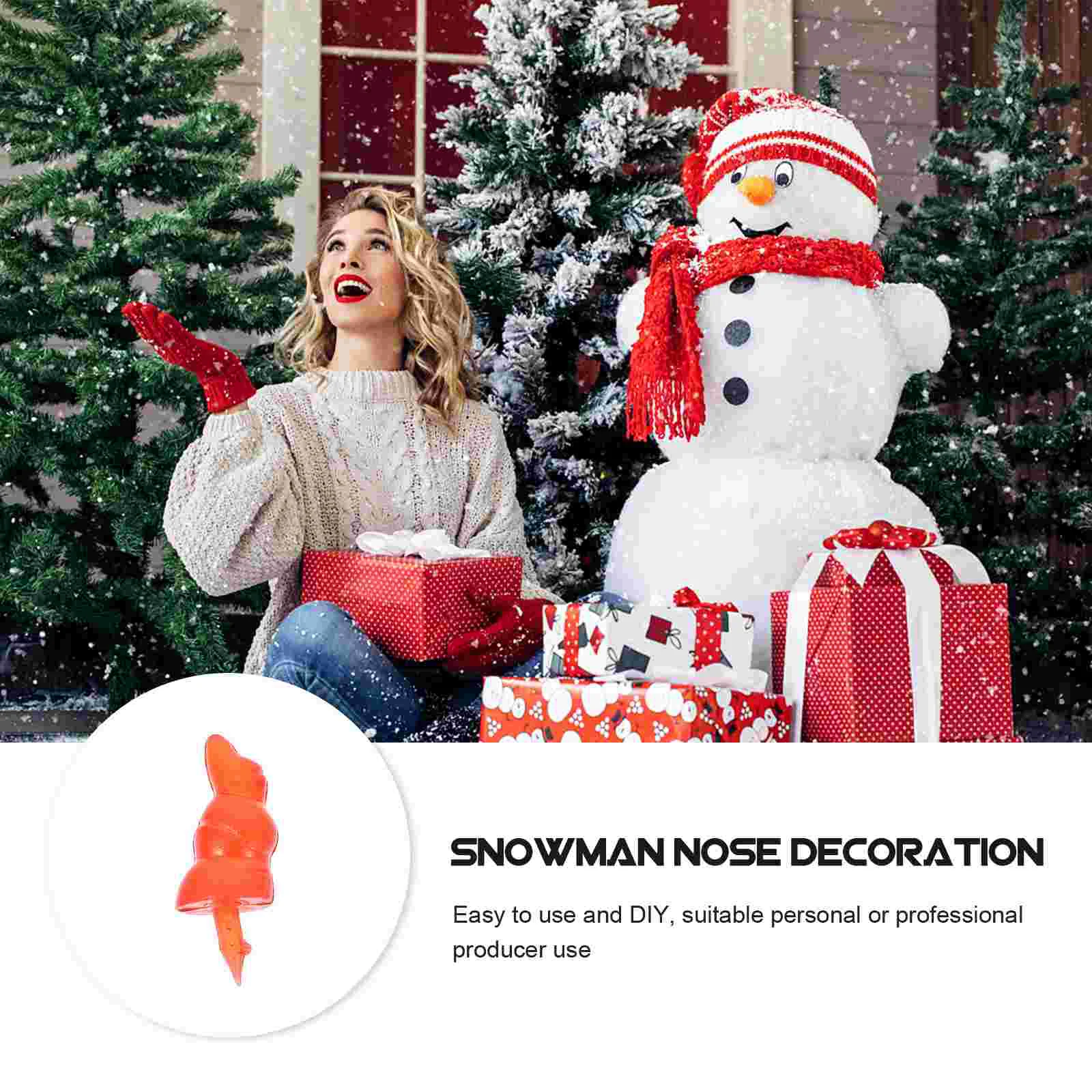 50 Pcs Snowman Toy Accessories Snowballs Fake Nose Ornament DIY Plastic for Decorative Xmas