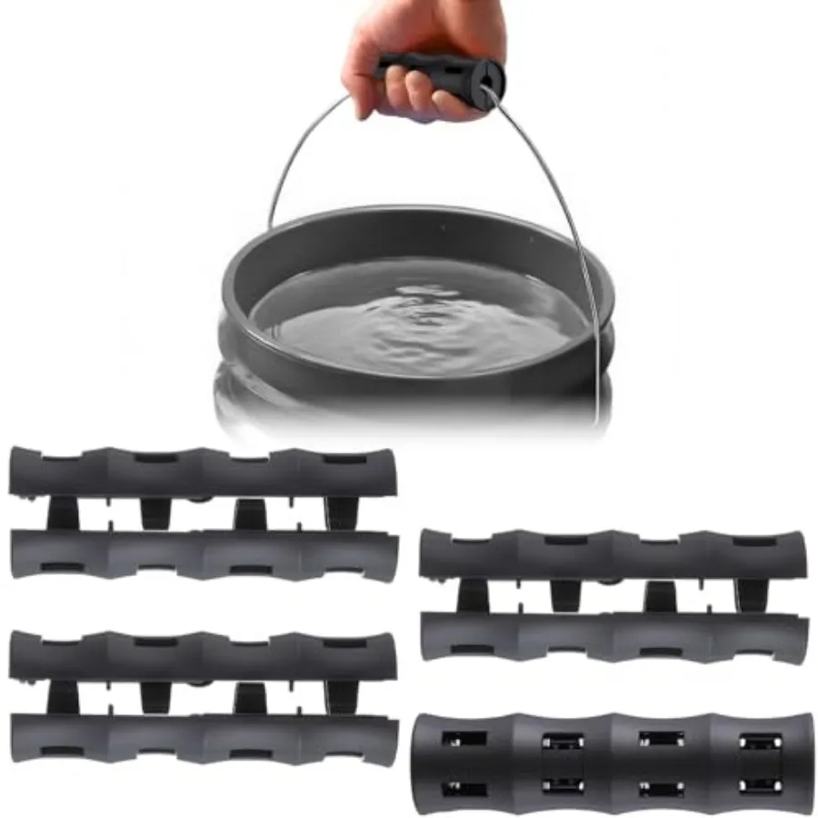 

4 Pack Bucket Handles Replacement, Plastic Handles Grips Fit 5 Gallon Buckets, Ergonomic Bucket Grips for Construction, Gardeni