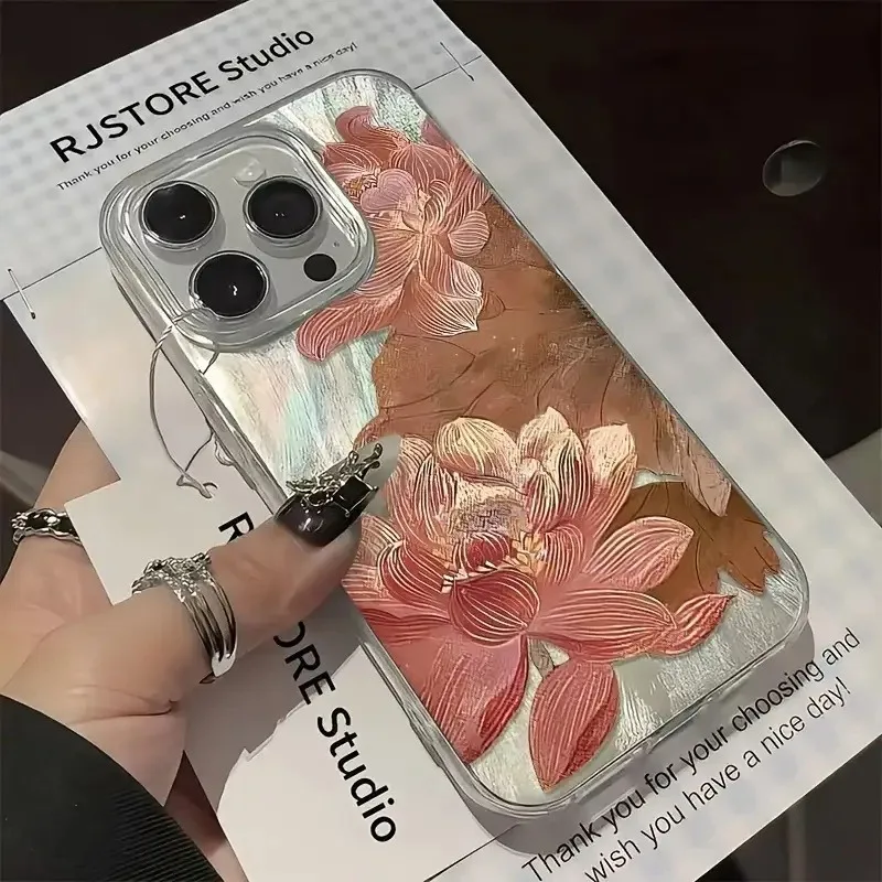 

Pink Golden Lotus Trendy Pattern Phone Case For Samsung Galaxy S25 S24 S23 S22 Ultra Plus S21 FE A16 A26 A36 A56 A55 A54 Cover