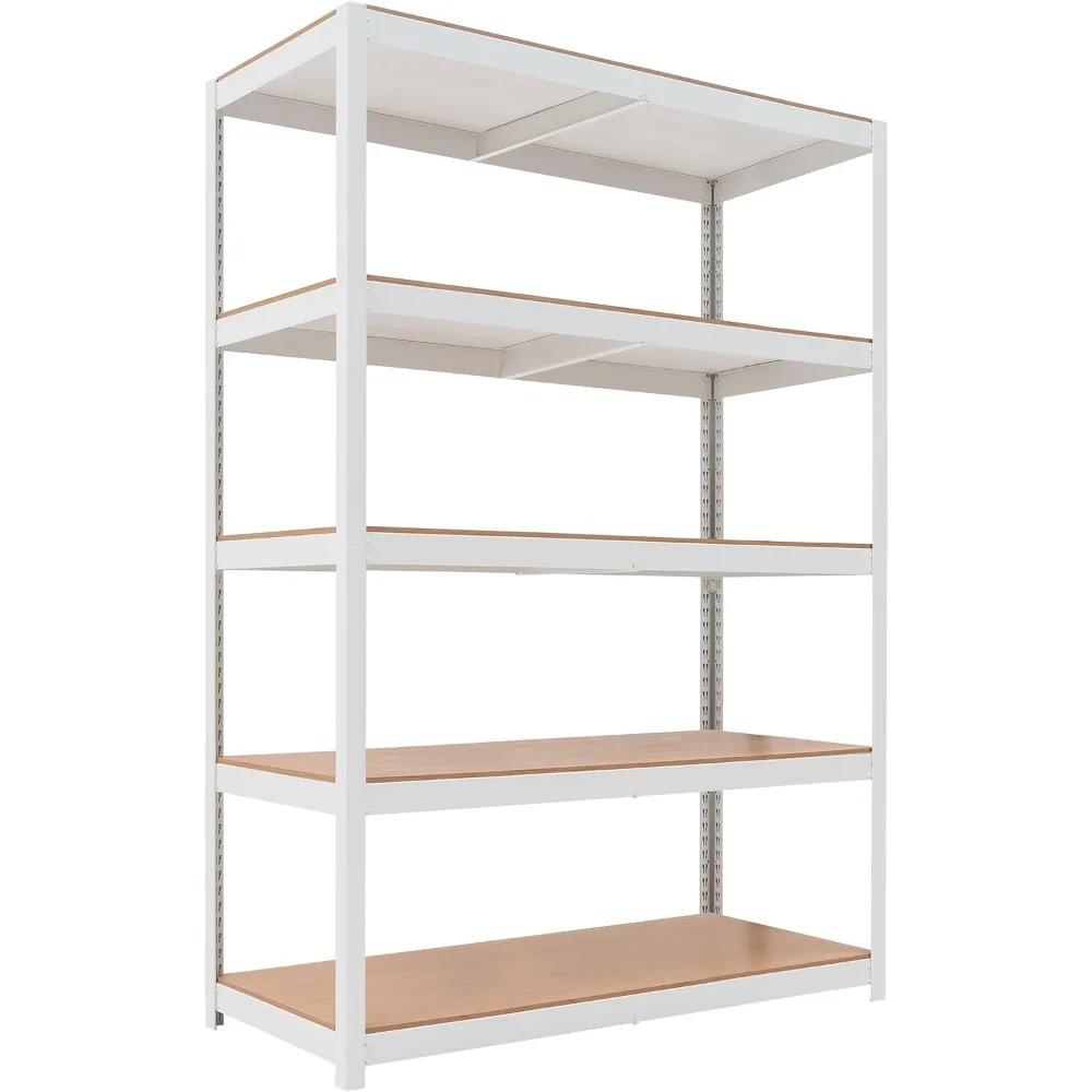 House Z-Beam White Boltless Heavy Duty Garage Storage Shelving Adjustable 5-Tier Metal Shelves Laminated Shelf Industri