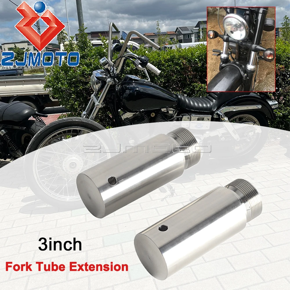 

Motorcycle 39mm Fork Tube 3in Extensions For Harley Dyna Glide Sportster FXD XL1200 XL883 3" Fork Extension