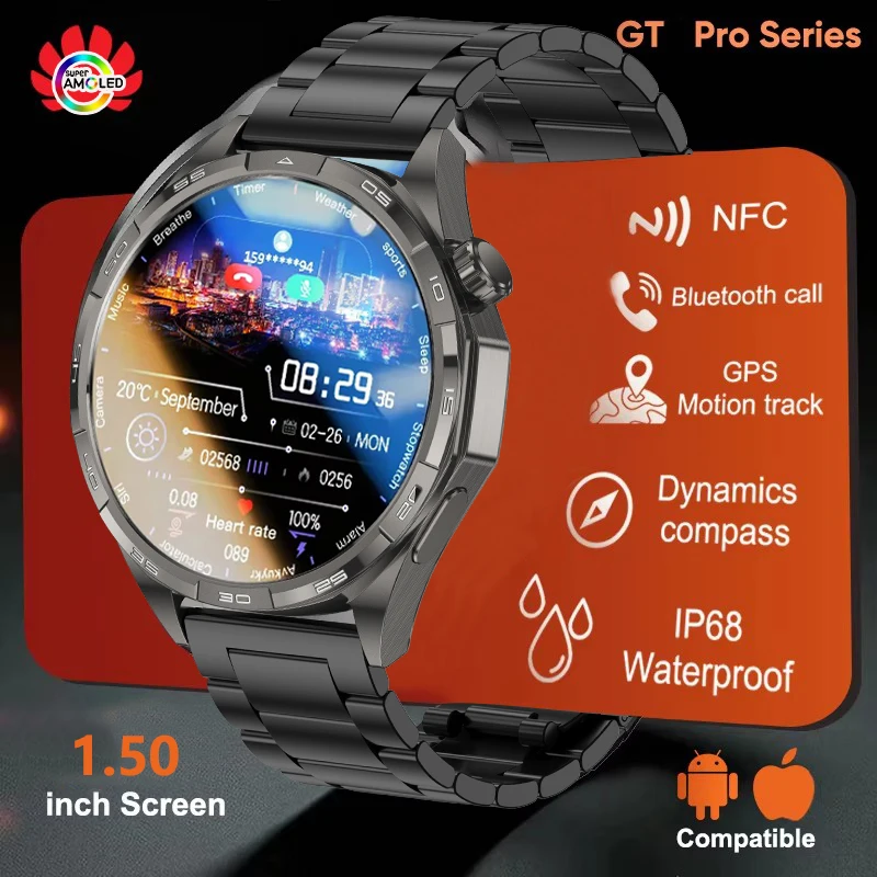 

2025 New Watch6Pro Smart Watch GPS NFC Heart Rate Blood Oxygen Monitoring Altitude Pressure IP68 Waterproof Fitness Smartwatch