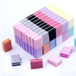 10/25/50pcs lot Double-sided Mini Nail File Blocks Colorful Sponge Nail Polish Sanding Buffer Strips Polishing Manicure Tools