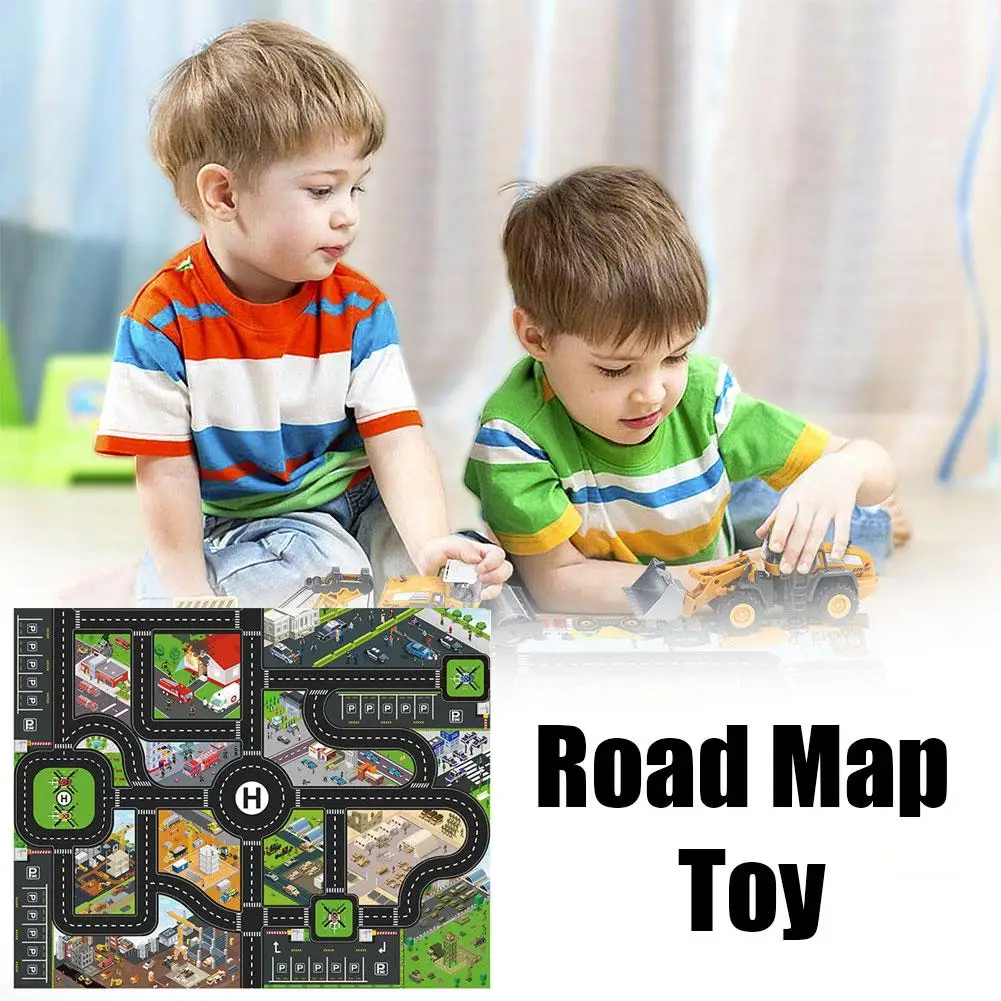 Kinderen Stad Kaart Speelgoed Auto Parking Road Map Legering Speelgoed Model Auto Klimmatten Engelse Versie Nieuw Voor Kinderen Spelen Game Map Racing X9i9